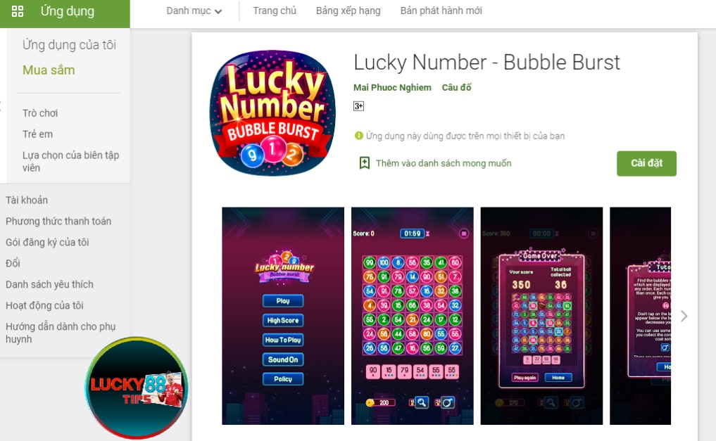 Tải app Lucky88 về điện thoại sử dụng hệ điều hành Android